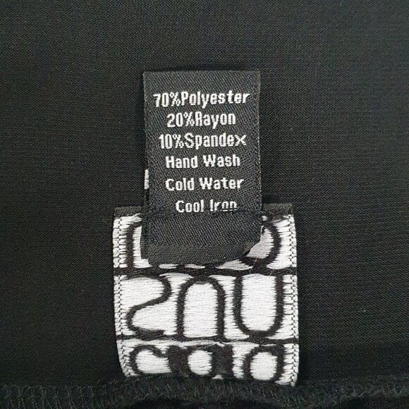 Clara Sun Woo Solid Black Palazzo Pants Wide Leg High Rise Pull On Stretch XL - Picture 3 of 10